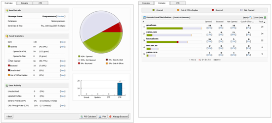 email campaigner screenshot - Detailed Reports